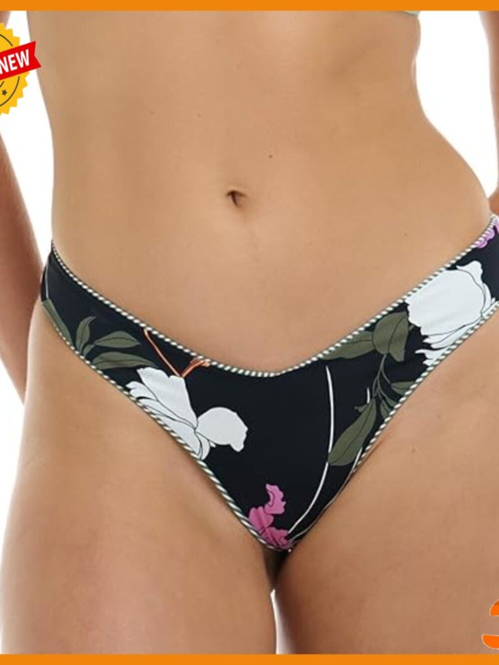 Cheeky Coverage Bikini Bottom Low Rise High Cut Swimwear